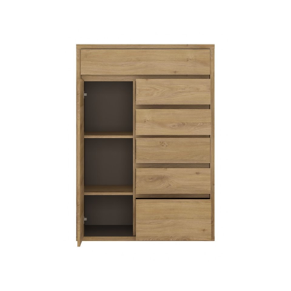 Chest Drawers 1D-6S – Oak & Grey
