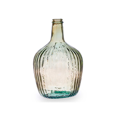 Decorative Striped Glass Bottle 4L – Transparent Champagne
