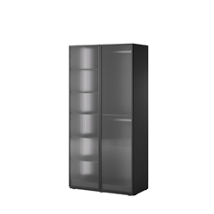 Wardrobe with Milled Glass - Grey