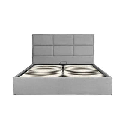 Upholstered Bed with Gas Lift 160 - Light Grey