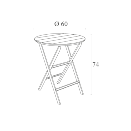 Table Round Folding Taupe