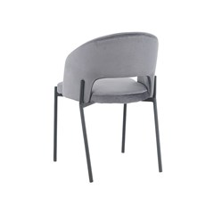 Dining Chair Velvet Dark Grey Black Tube