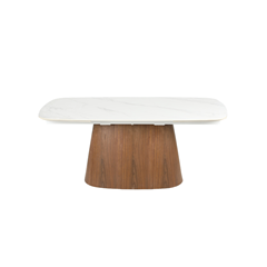 Extending Dining Table – White Matt Ceramic