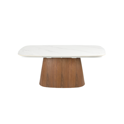 Extending Dining Table – White Matt Ceramic