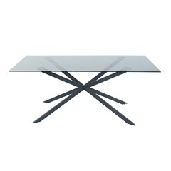 Dining Table 180x90x75cm Black Glass