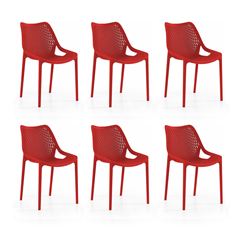 Oxy Chair Red Set of 6