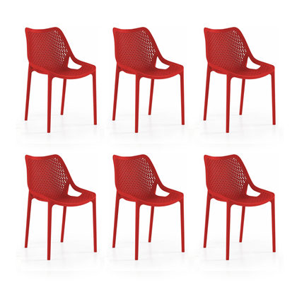 Oxy Chair Red Set of 6