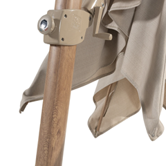 Premium Side Pole Umbrella 300x300cm – Woodlook/Sand