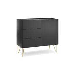 Sideboard – 3 Drawers, 1 Door, Black