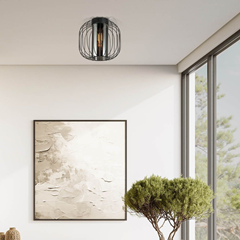 Ceiling Fixture Wire E27 – Smoked Black