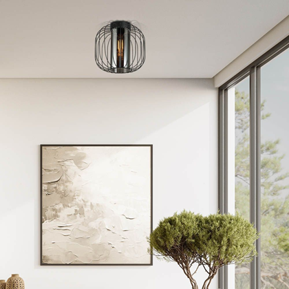 Ceiling Fixture Wire E27 – Smoked Black
