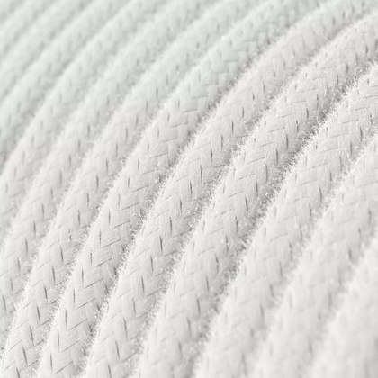 Cotton Textile Cable - Pure White