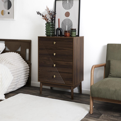 Sideboard 4 Shelves – Marron Wood