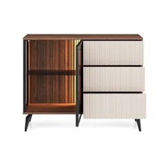 Showcase Sideboard with Drawers – Cashmere & Walnut
