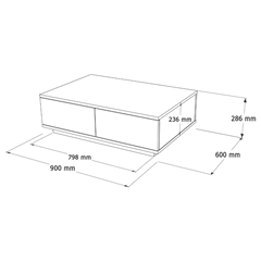 Coffee Table Atlantic in Pine And White