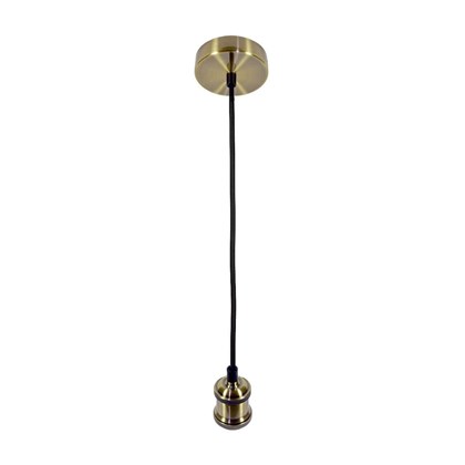 Retro Pendant Holder Antique Black & Brass