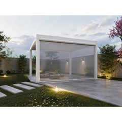 Pergola Zip Screen – Manual White