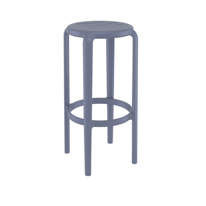 Bar Stool  Dark Grey  75Cm