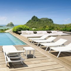 White 5-Position Reclining Sun Lounger