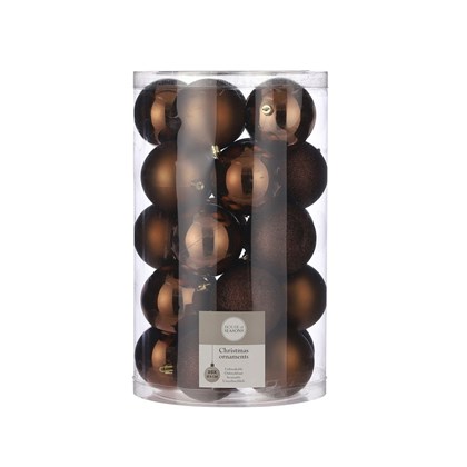 House of Seasons Bauble Unbreakable Brown 25 Pieces