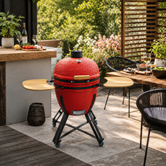 Kamado BBQ 24 Inch with Side Tables - Red