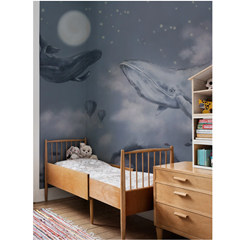 Mural Wallpaper Whales in the sky