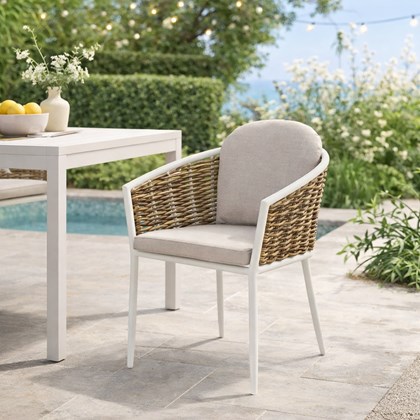 Garden Chair with Aluminum Frame and Legs - Light Grey