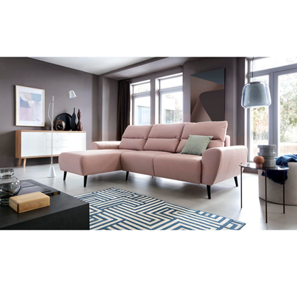 Corner Sofa Bed with Chaise Left 262M – Pink