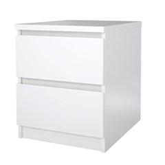 White Naia Nightstand 2 drawers