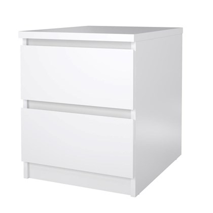 White Naia Nightstand 2 drawers