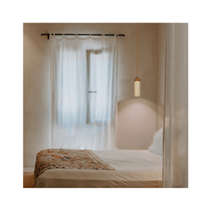 Pendant Light – Natural Stone & Brown Wood