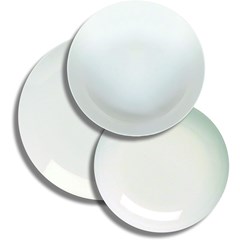 Porcelain Table Set 18 Pcs - White & Gold Edge