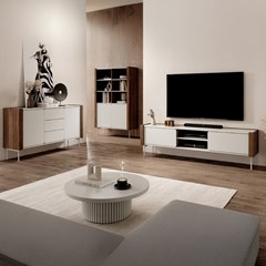 TV Cabinet – Walnut Warmia & Cashmere