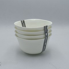 Bowl Pack of 4 - White Beige or Grey - Assorted