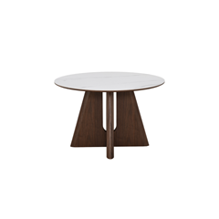 Dining Table – Matt White Marble & Walnut Veneer 160x90
