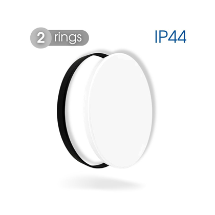 Ceiling Lighting Fixture  LED 2-Rings 18W – Black/White