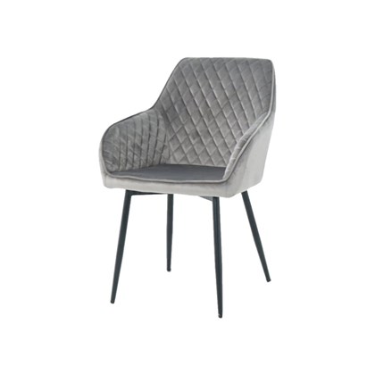 Dining Armchair - Light Grey Velvet