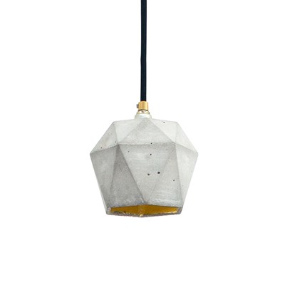 T2 Grey Concrete and Gold Pendant Lamp