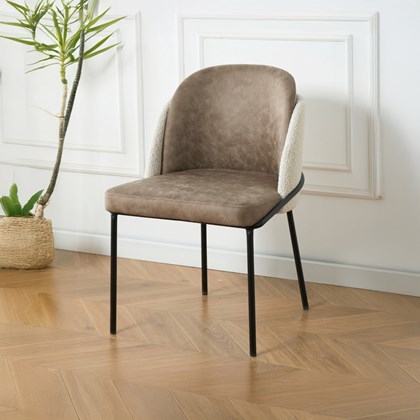 Dining Chair Brown and White