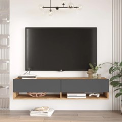 Hanging Tv Cabinet - Atlantic Pine & Anthracite