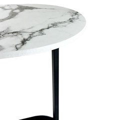 Coffee Table With White MDF Top and Black Metal Legs
