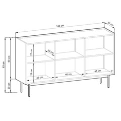 Sideboard 3 Doors – Ceramic Red & Linea Oak