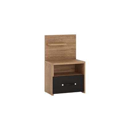 Bedside Cabinet 1 Shelf – Stirling Oak & Black M