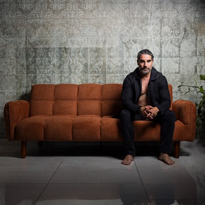 3-Seater Sofa Bed with Metal Leg and Tile Sole