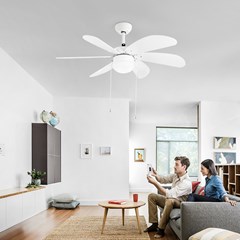 Milan Matte White Ceiling Fan with Light