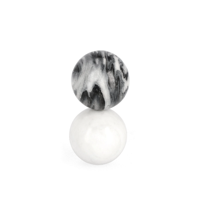 Kandy Sphere Grey-White Marble Decor H18