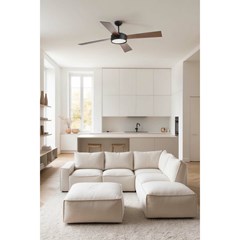 LED Ceiling Fan L - Black & Walnut