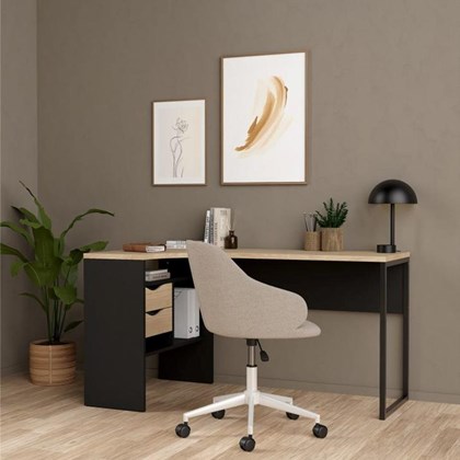 Black Function Plus Desk 2 drawers