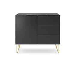 Sideboard – 3 Drawers, 1 Door, Black