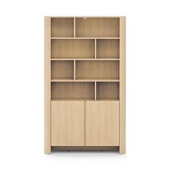 Bookshelf – 4 Shelves & 2 Doors – Oak